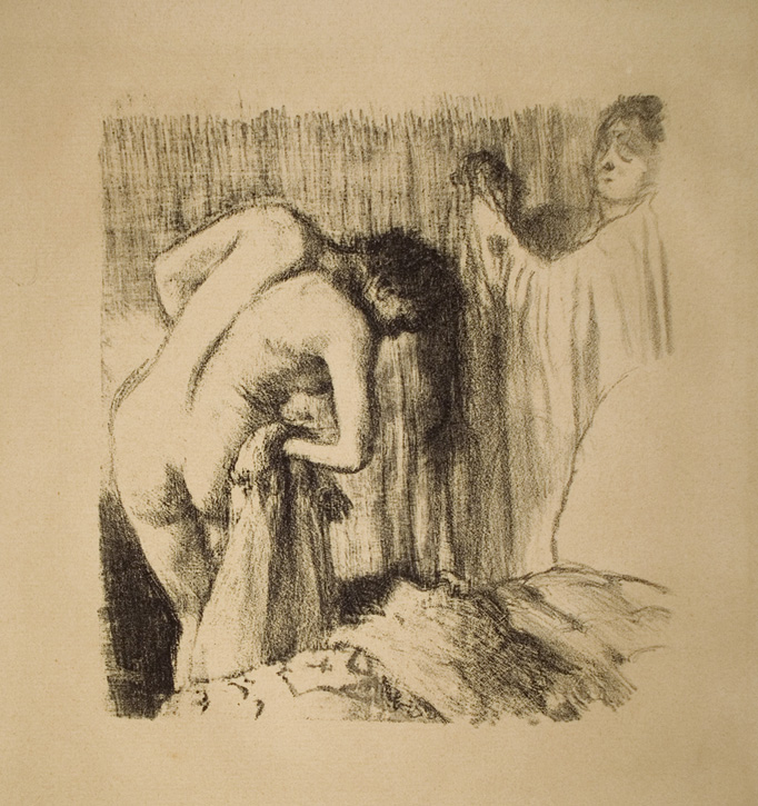 After the Bath, Woman Drying her Leg